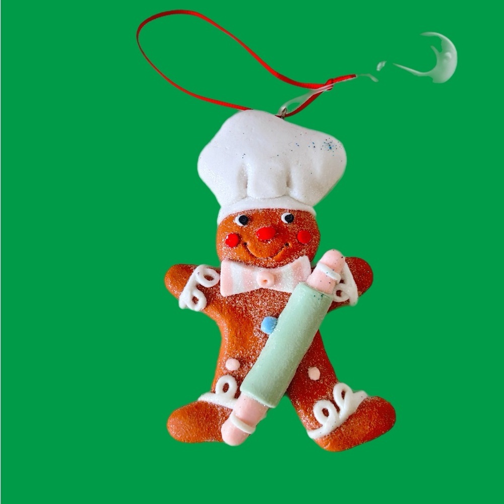 Brighton Gingerbread Chef Ornament - Red, White, Green